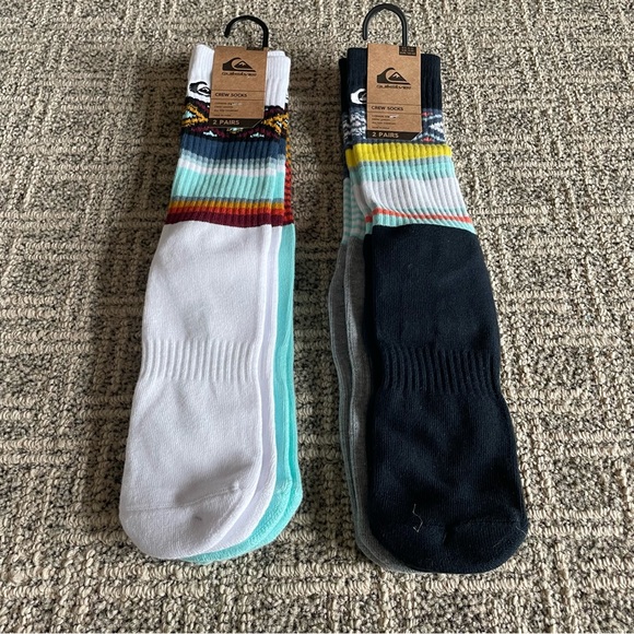 Quiksilver Other - 🆕 QuickSilver Crew Socks 4 pair Size 8-12